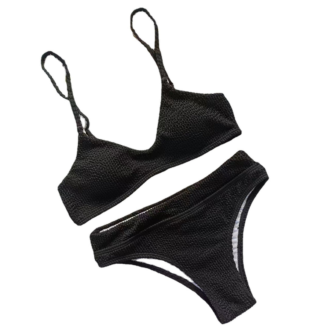Femme Textureret Bralette Bikini Sæt Stilla
