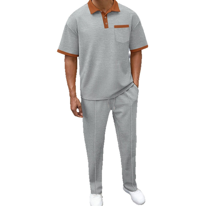 Herre elegant poloshirt og komfortabel joggingbukser sæt Stilla