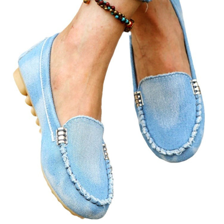 Dame Mokkasiner med afslappet denim-design og fashionable accenter Stilla