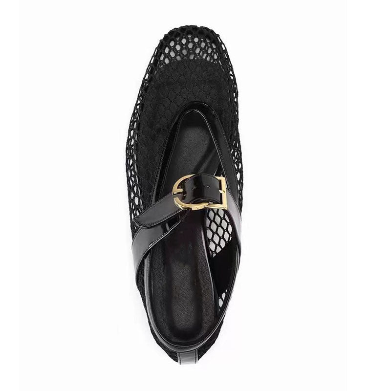 Femme Elegante Mesh Remme Flade Sko Stilla