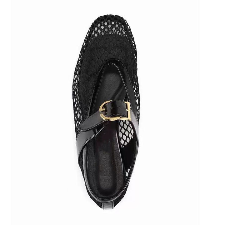 Femme Elegante Mesh Remme Flade Sko Stilla