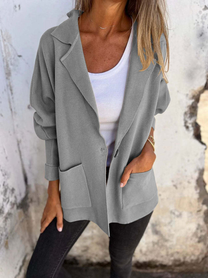 Dame Elegant Oversized Blazer med afslappet snit og praktiske lommer Stilla