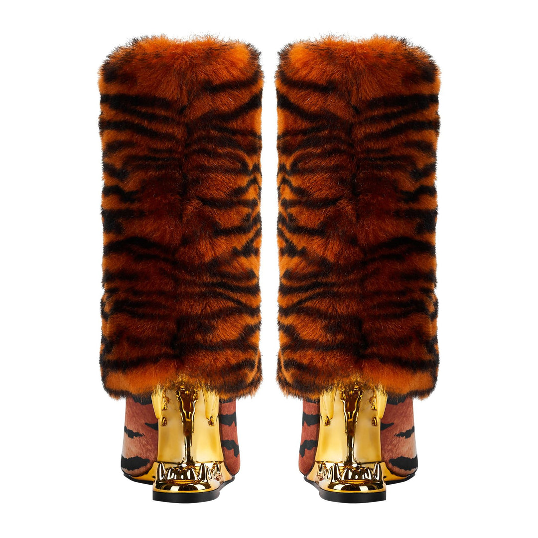 Femme Fashion-Forward Tiger Print Støvler Stilla