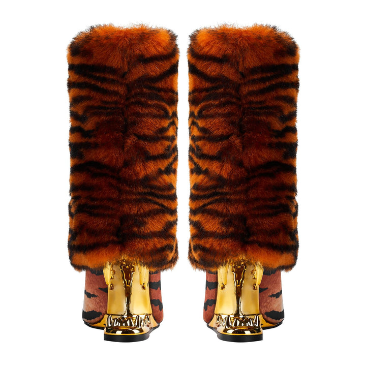 Femme Fashion-Forward Tiger Print Støvler Stilla
