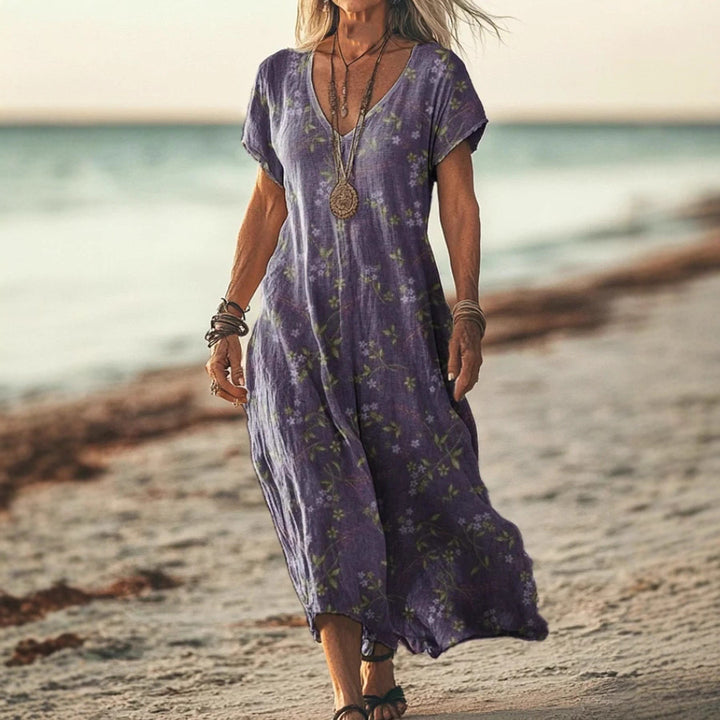 Dame Luftig Sommerkjole med floral design Stilla