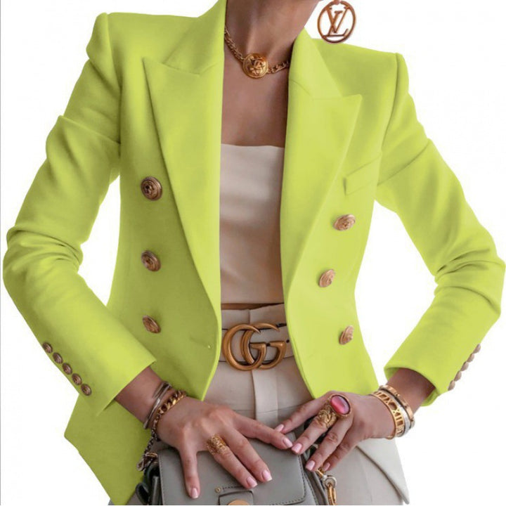 Dame stilfuld blazer med dobbeltrække og elegante detaljer Stilla