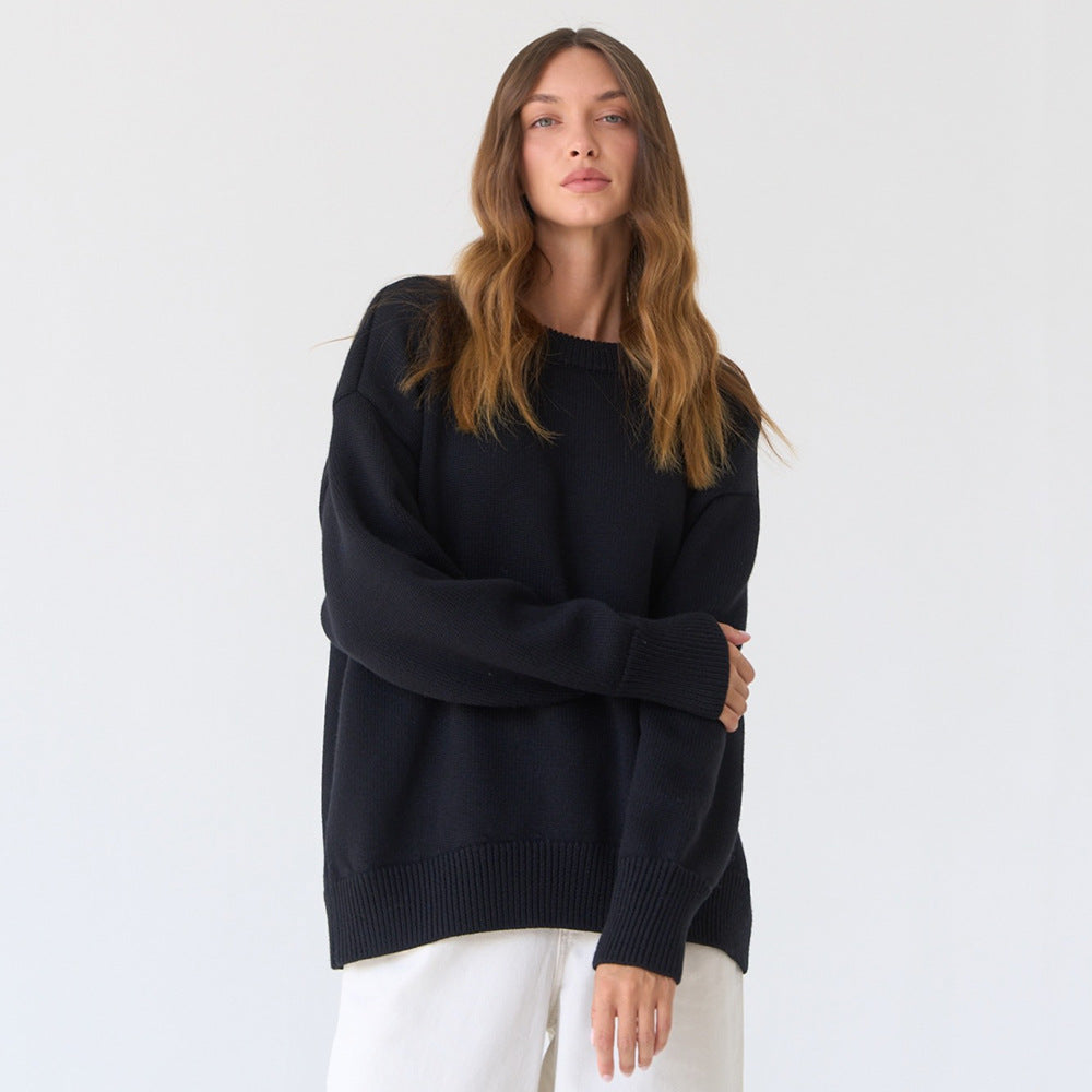 Kvinders oversized sweater med tekstureret strikmønster Stilla