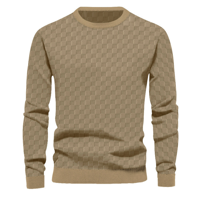 Herrer moderne strukturpullover med rund halsudskæring og komfortabel pasform Stilla