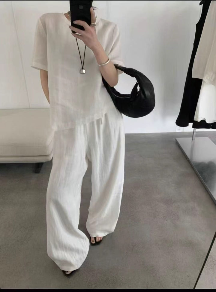 Femme Let Linned Co-Ord Sæt Stilla