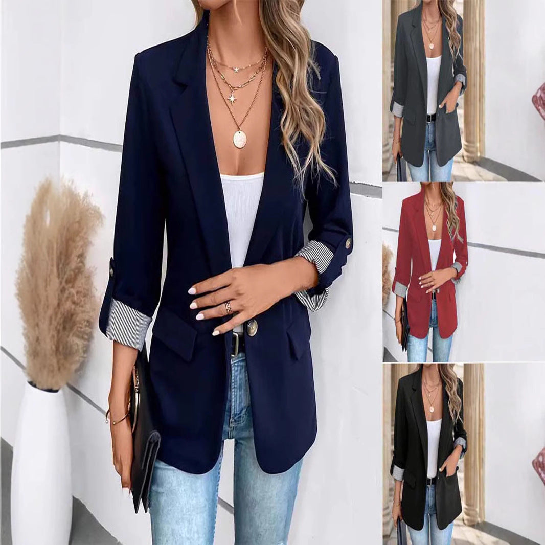 Dame Elegant og komfortabel blazer med stribede ærmer Stilla