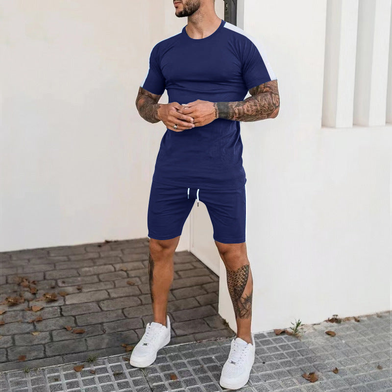 Herren Sportliches Kurzarm-Set mit seitlichem Kontraststreifen Stilla