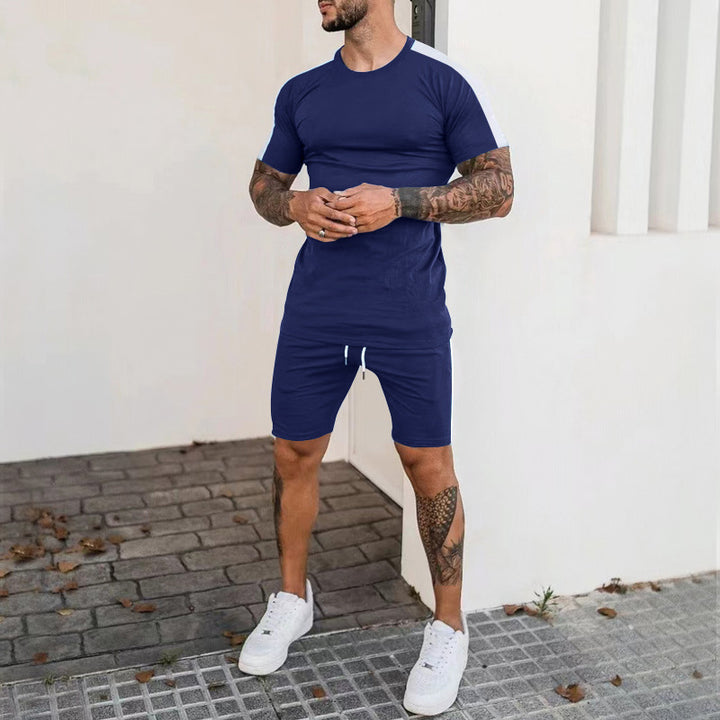 Herren Sportliches Kurzarm-Set mit seitlichem Kontraststreifen Stilla