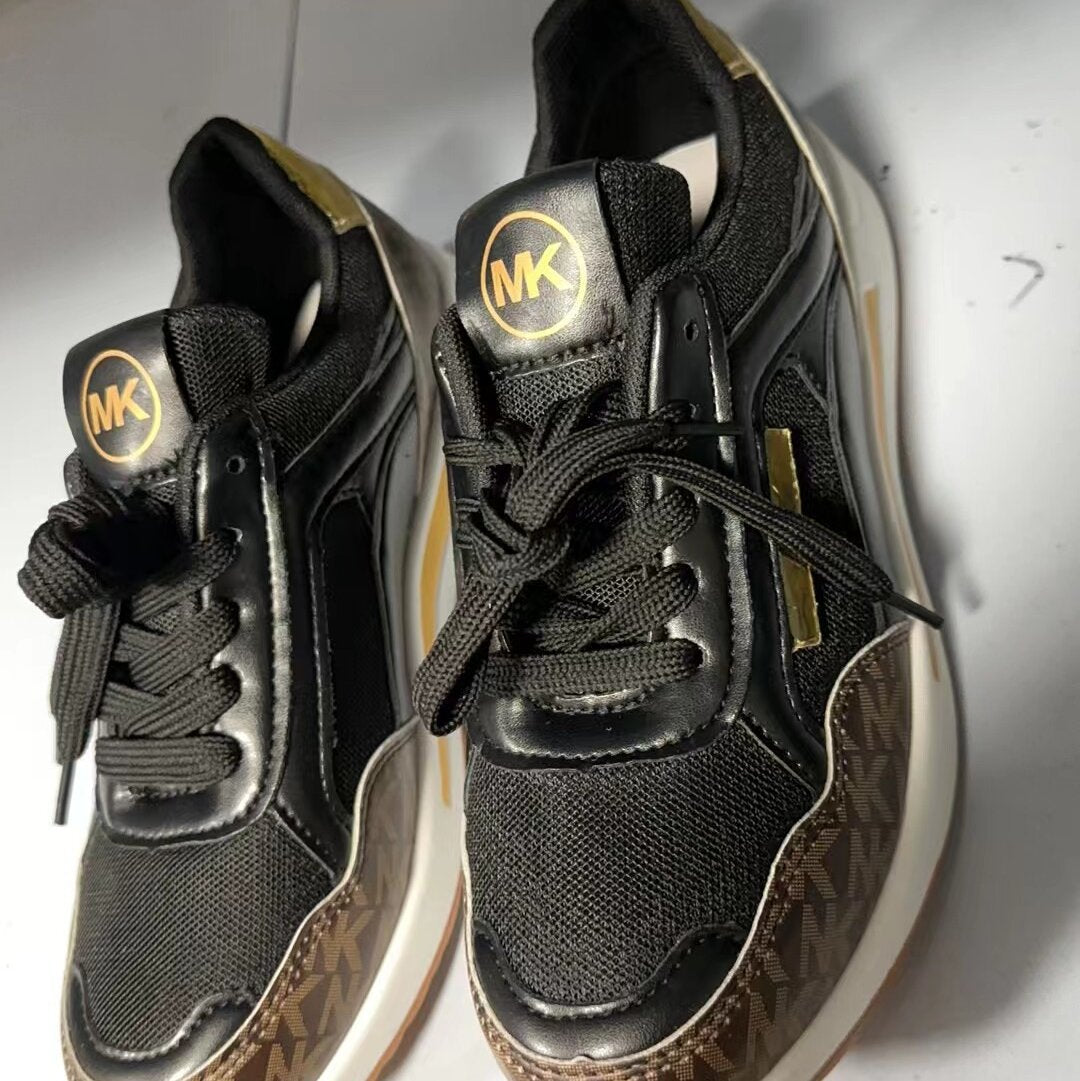 Dame modiske Sneakers med åndbart tekstil- og læderkombination Stilla