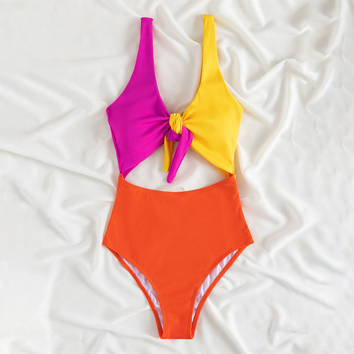 Dame One-piece badedragt med stilfuld knude design Skovae