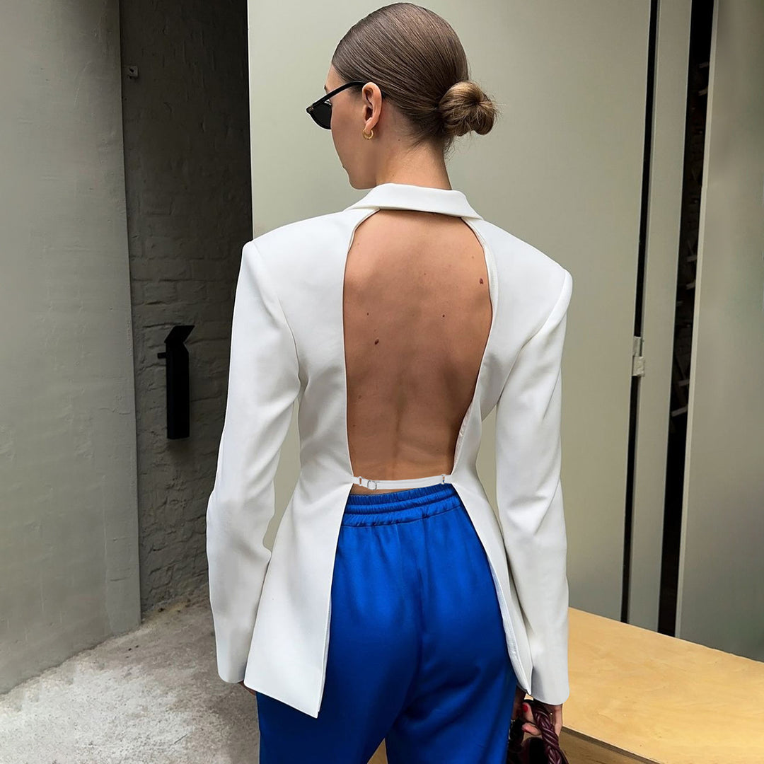 Damer Elegant Blazer med tætsiddende snit og skulderpuder Stilla