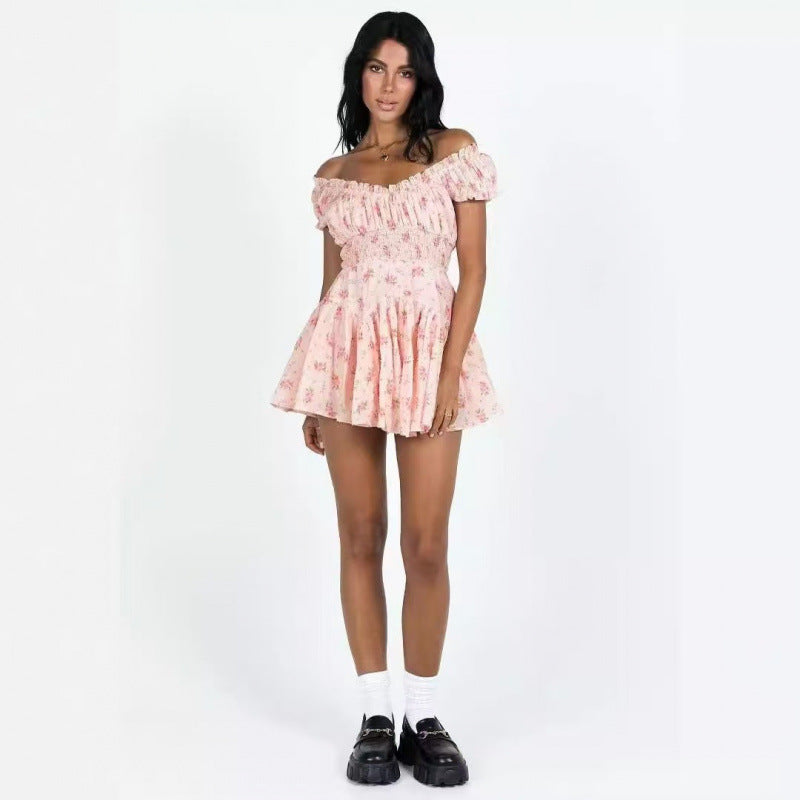 Dame Off-Shoulder Blomster Minikjole Stilla