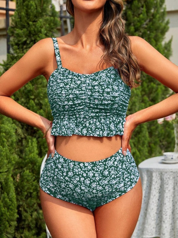 Dame Højtaljede Rynkeskjorte Bikini-Sæt Stilla