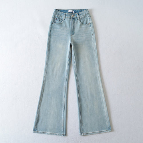 Dame Flared Jeans i vintage-stil med høj talje og bred ben Stilla
