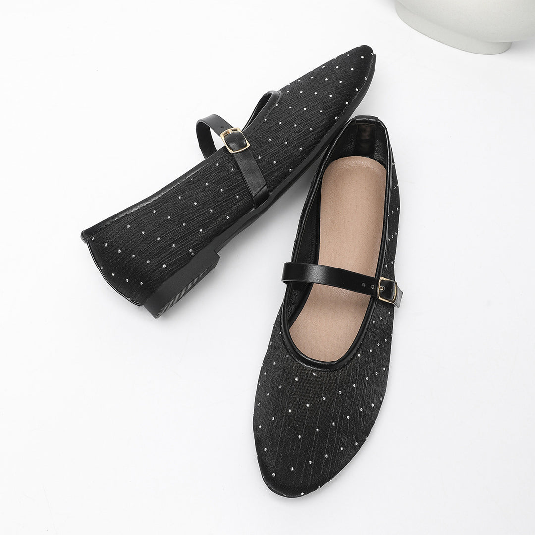 Dame ballerinaer med elegant rem og glitrende accenter Stilla