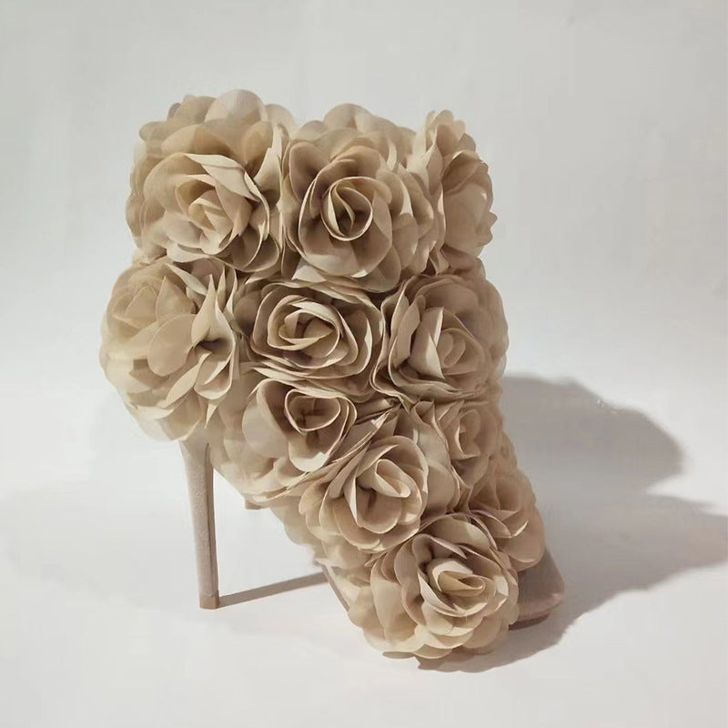 Damer Floral Pyntet Stiletto Støvler Stilla