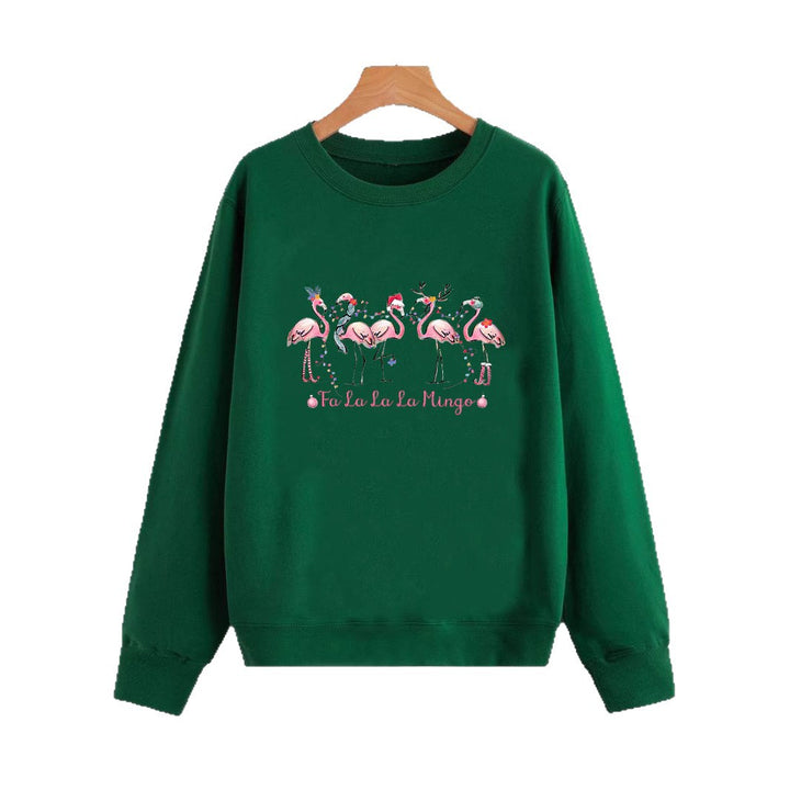 Dame sweatshirt med original flamingo motiv og afslappet snit Stilla