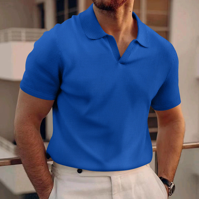 Herre mode kortærmet polo-shirt lavet af åndbart strukturstof Stilla