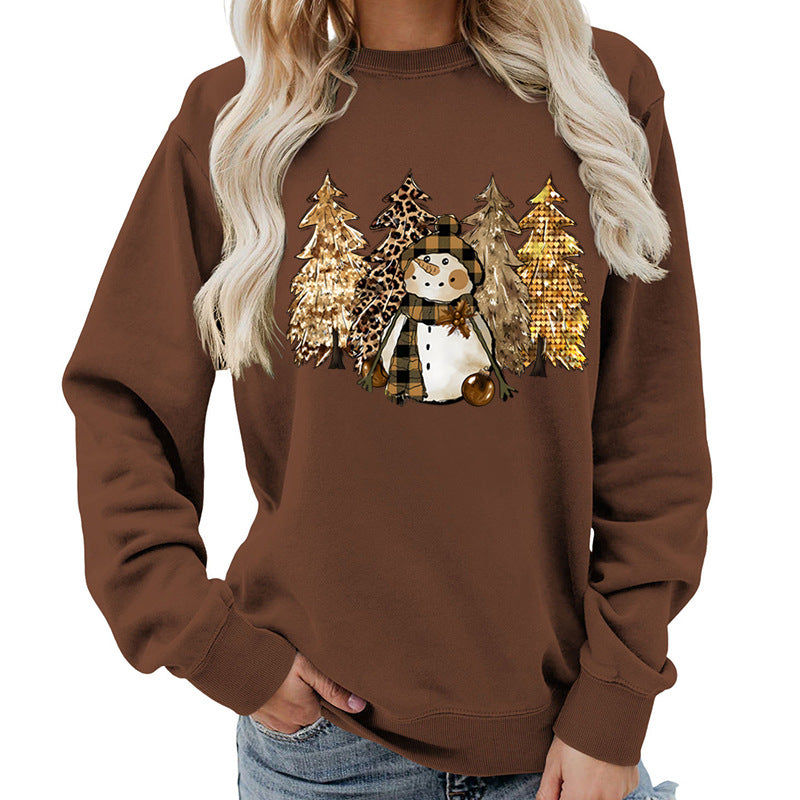 Kvinders sweatshirt med kreativ snemand design og blød foring Stilla