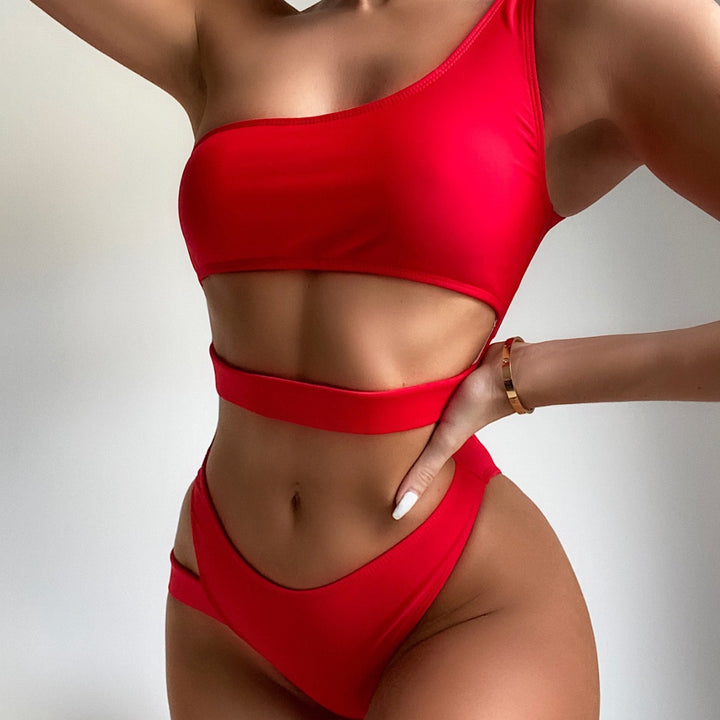Dame Ensidig Bikini med raffinerede cut-out detaljer og højt skåret trusse Stilla