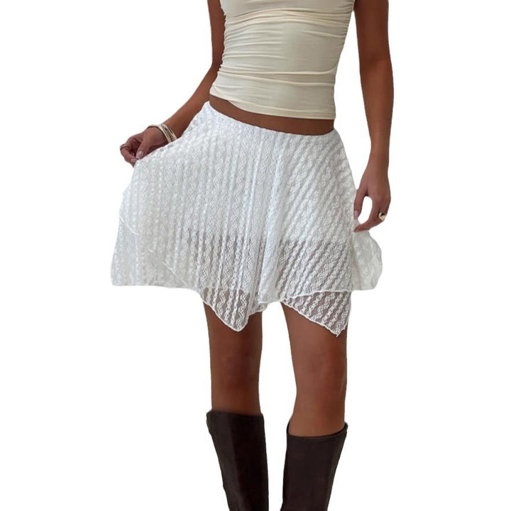 Dame legesyede blonde shorts med asymmetrisk kant Skovae