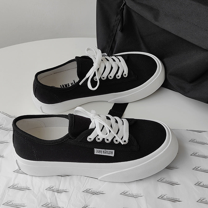 Dame sneakers i minimalistisk klassisk canvas-design med tyk sål Stilla