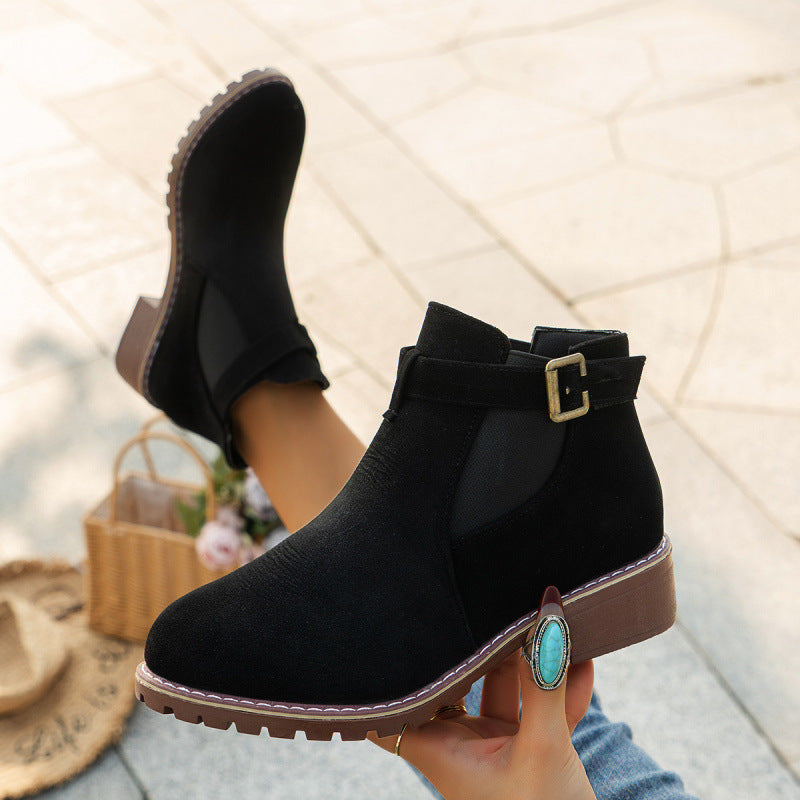 Dame Chelsea Boots med trendy bånddetalje og skridsikker sål Stilla