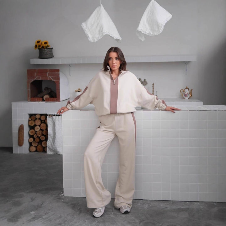 Kvindernes stilfulde sports loungewear sæt med elegant lynlås Skovae