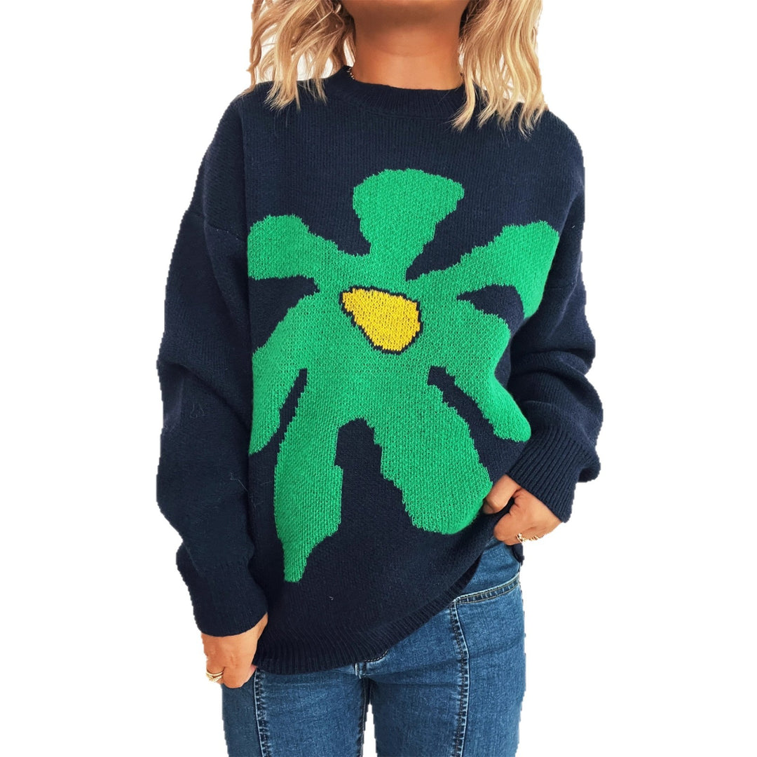 Kvinders afslappede sweater med blomstermønster og afslappet pasform Stilla