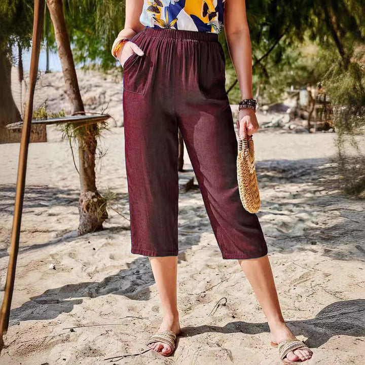Dame Relaxed Fit Denim Capri-Bukser Stilla