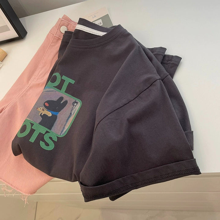 Dame T-shirt med unik grafiktryk og blød bomulds kvalitet Stilla