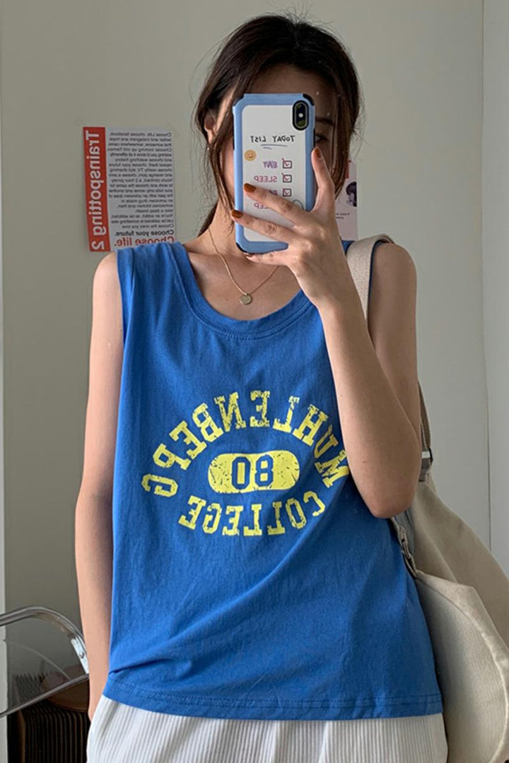 Femme Casual Grafik Tank Top Stilla