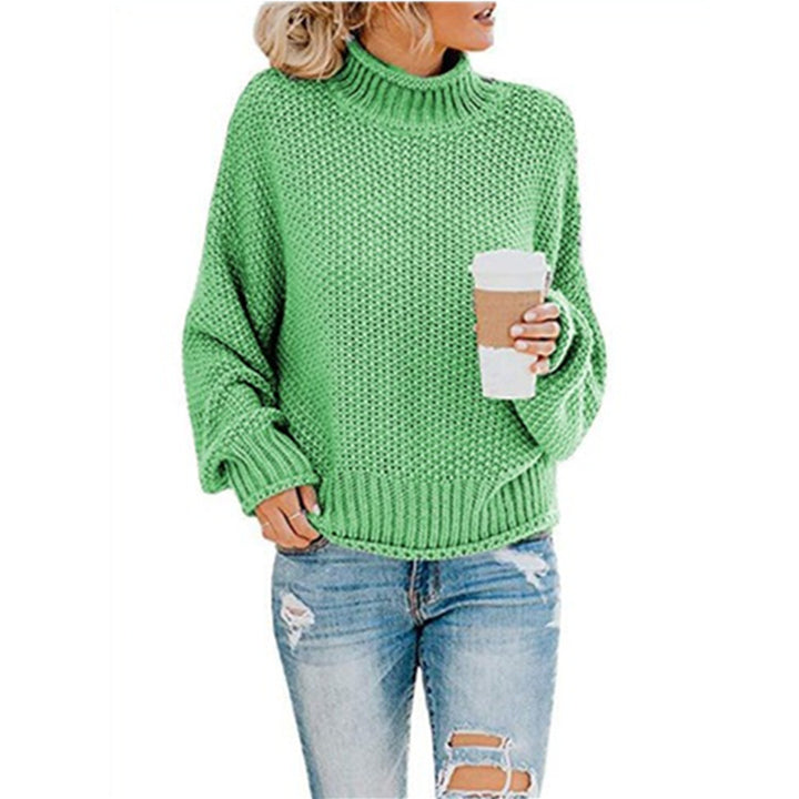 Dame chunky strikket turtleneck sweater med en afslappet pasform Stilla