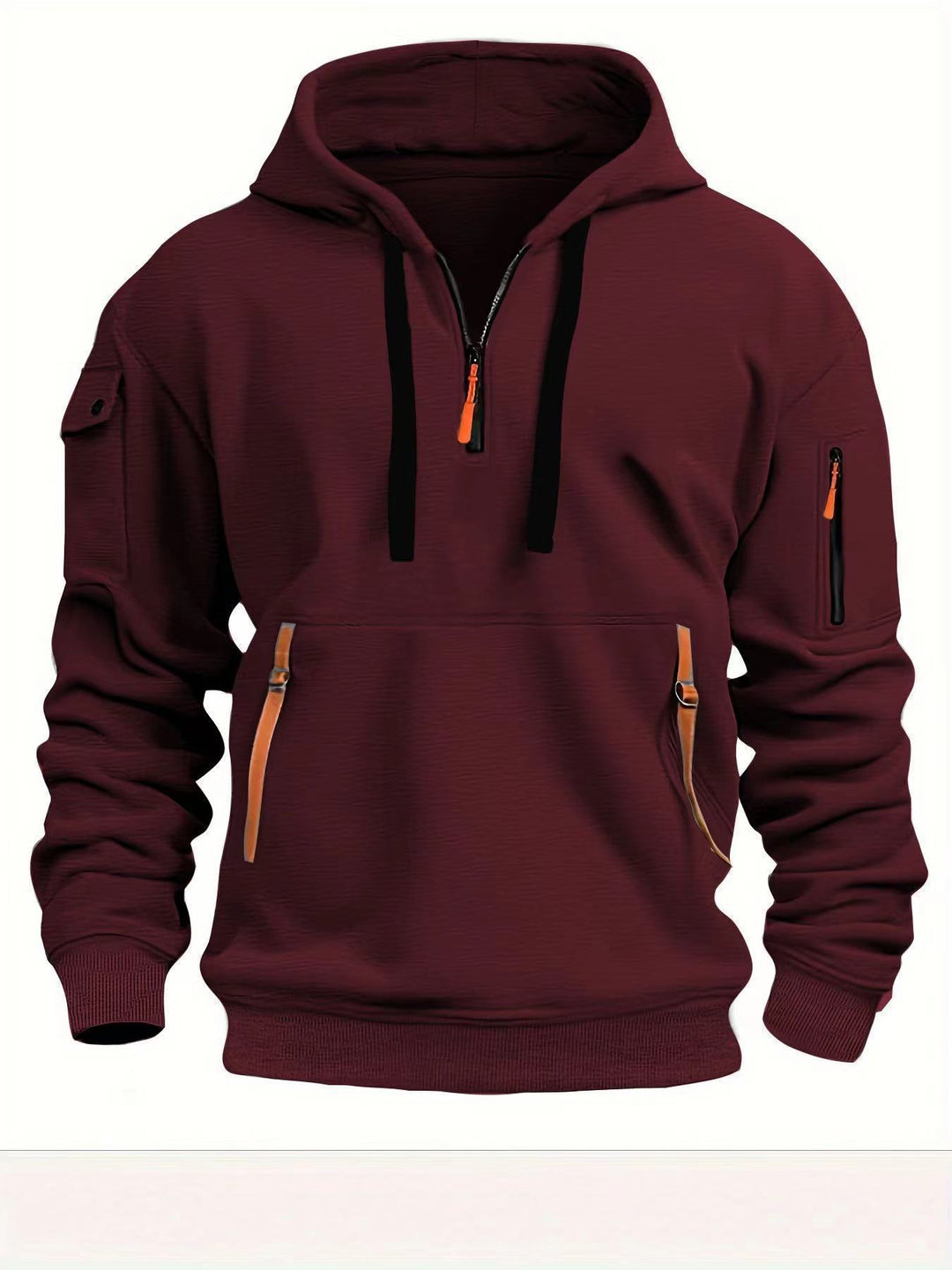 Herre hoodie med praktiske lynlåslommer Skovae