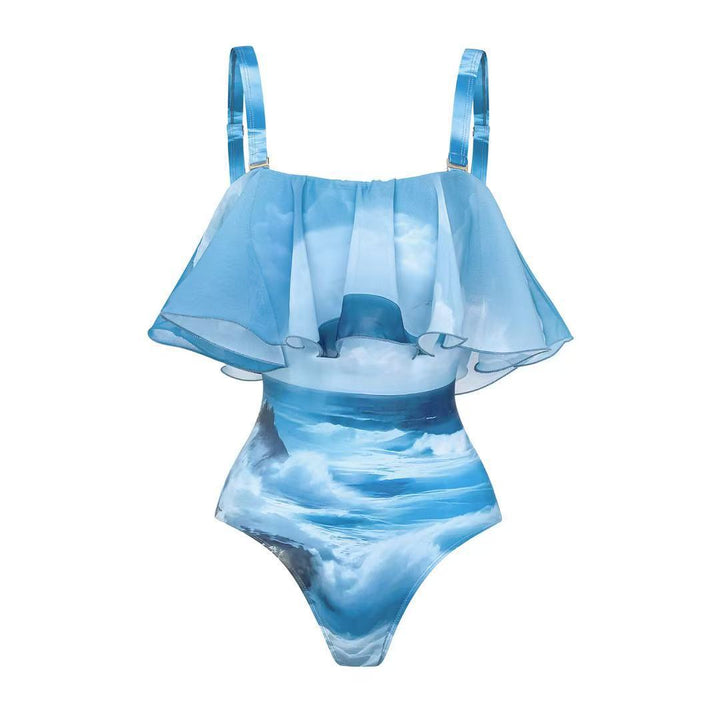 Dame bikini kjole med voluminøs flæse snit og elastisk talje Stilla
