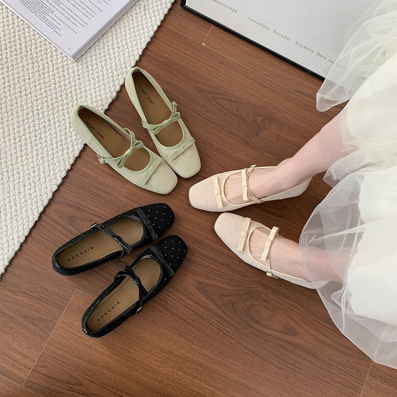 Dame Elegant Sløjfe-Detalje Slipper Flats Stilla
