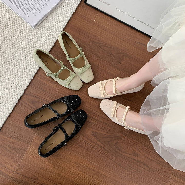 Dame Elegant Sløjfe-Detalje Slipper Flats Stilla