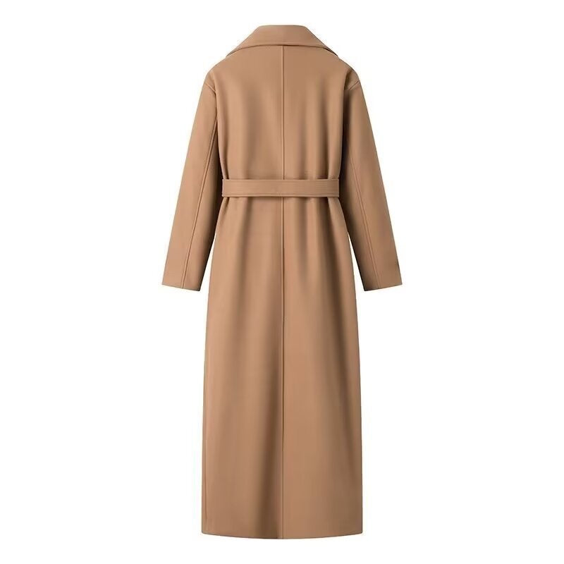 Kvinder Elegant Trench Coat med Talje Bælte og Dobbelte Knapper Placket Stilla
