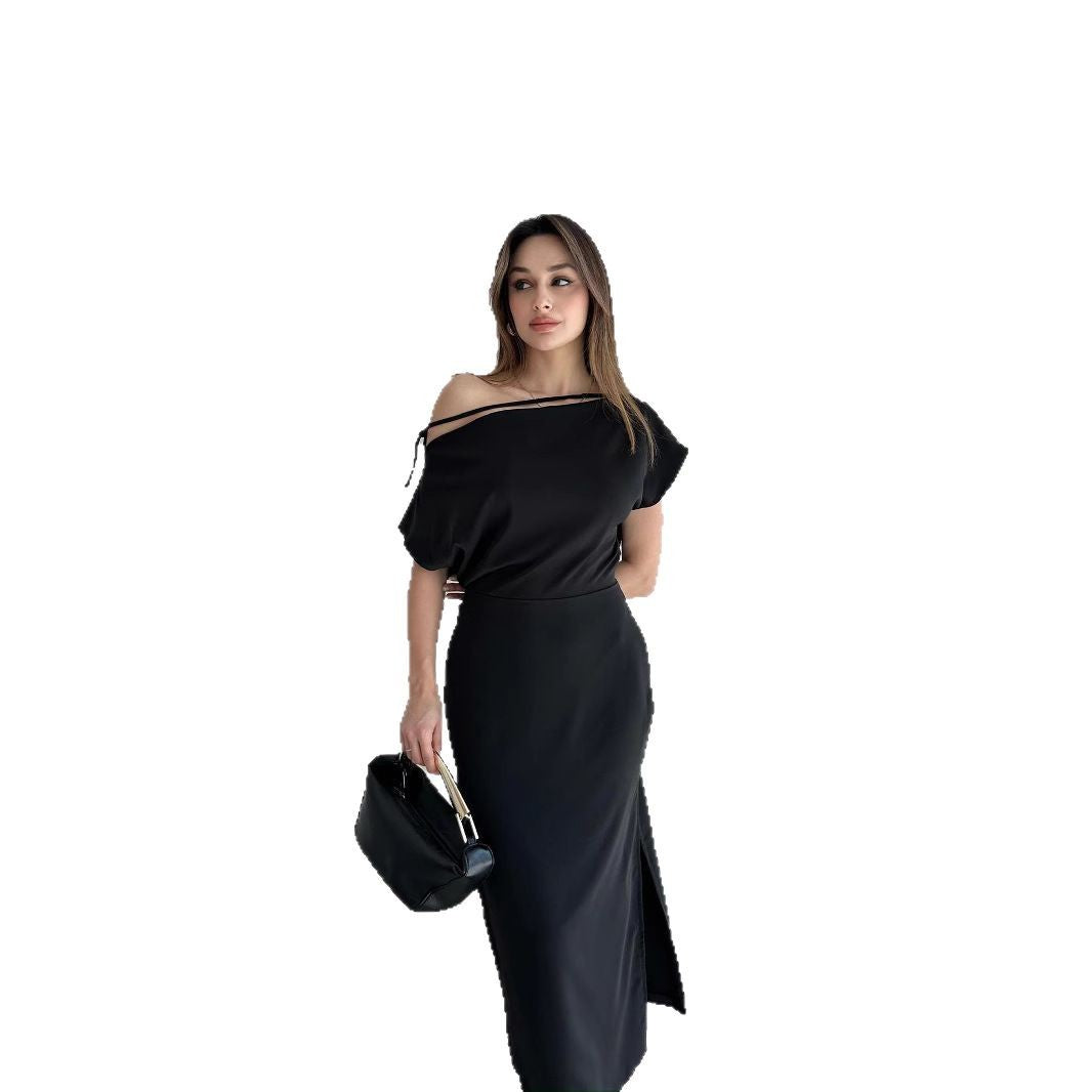 Dame Elegant Off-Shoulder Maxi-Kjole Stilla
