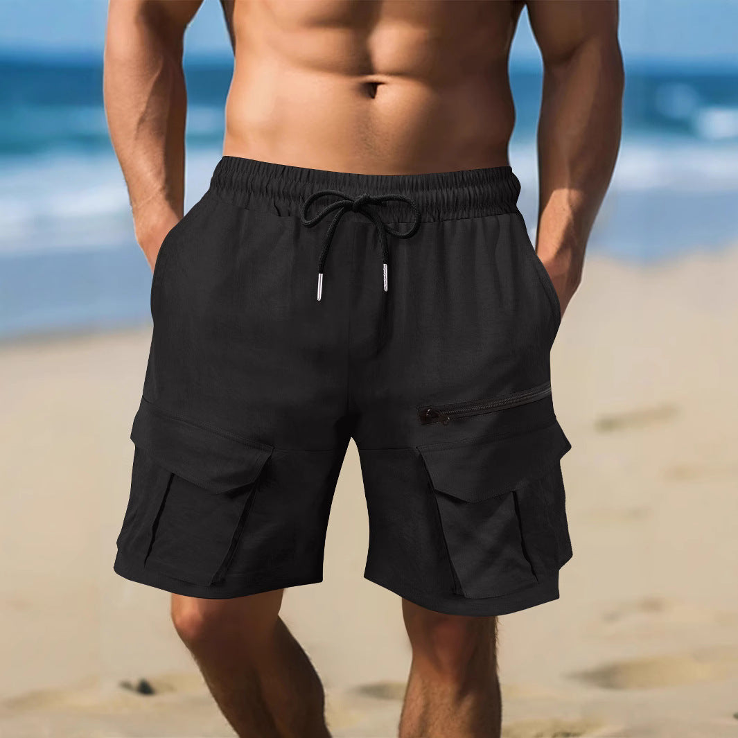 Herrer Cargo-shorts med multifunktionelle lommer og elastisk talje Stilla