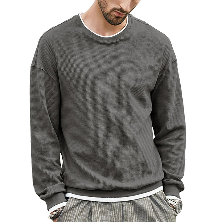 Herrer afslappet sweatshirt lavet af åndbart materiale med struktureret design Stilla