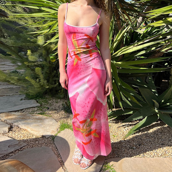 Dame Floral Maxi Slip Kjole Stilla
