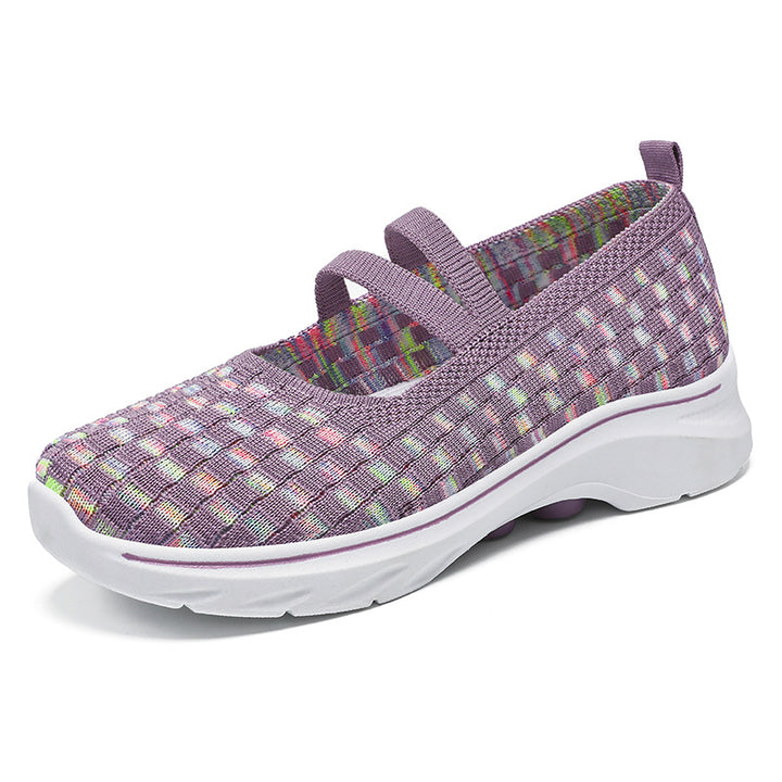 Dame Vabemønster Slip-On Sneakers med elastisk rem og komfortabel sål Stilla