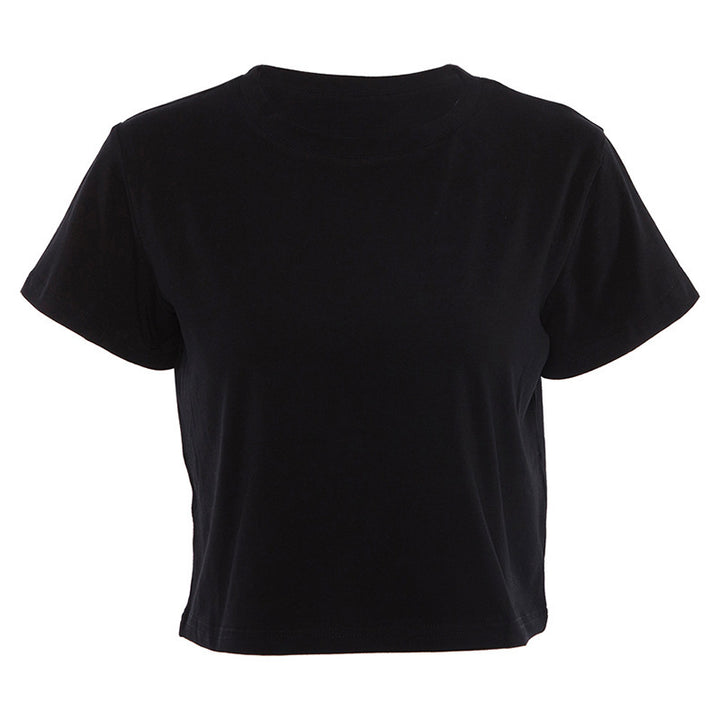 Dame Crop-Top i høj kvalitet bomuld med rund halsudskæring Stilla