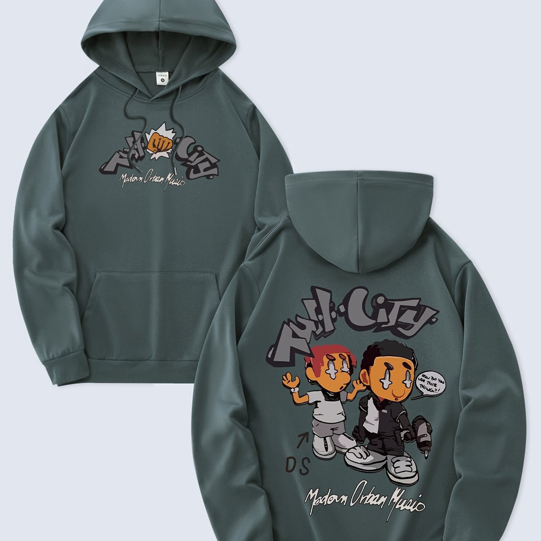 Kvinders hoodie med originalt tegneseriedesign og kunstnerisk tryk Skovae