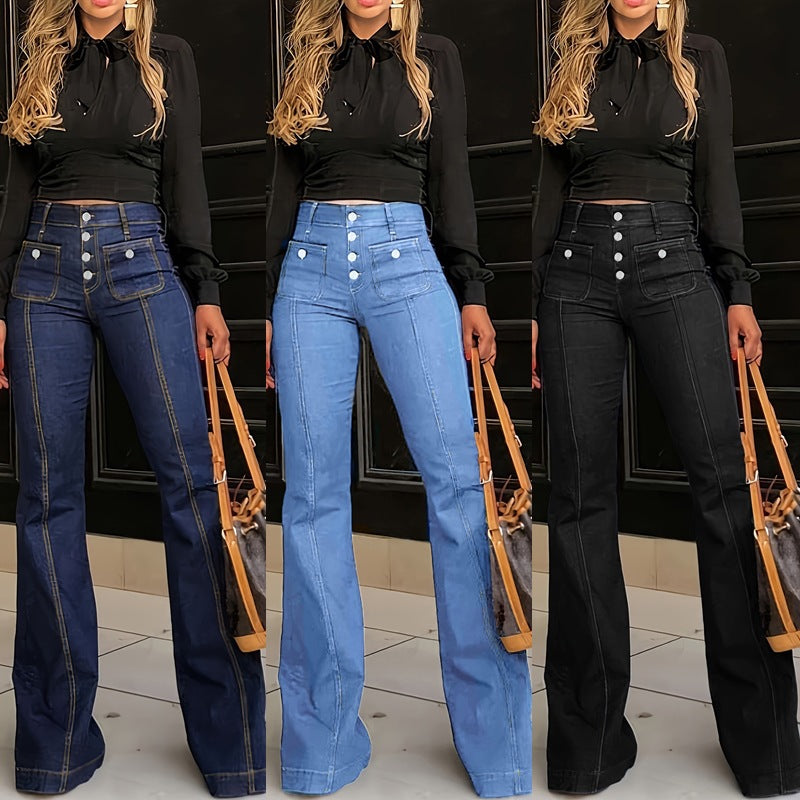 Femme Høj Talje Udfoldede Jeans Stilla